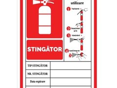 Semn cu instructiuni de utilizare stingator