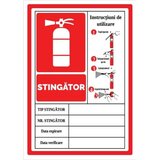 Semn cu instructiuni de utilizare stingator